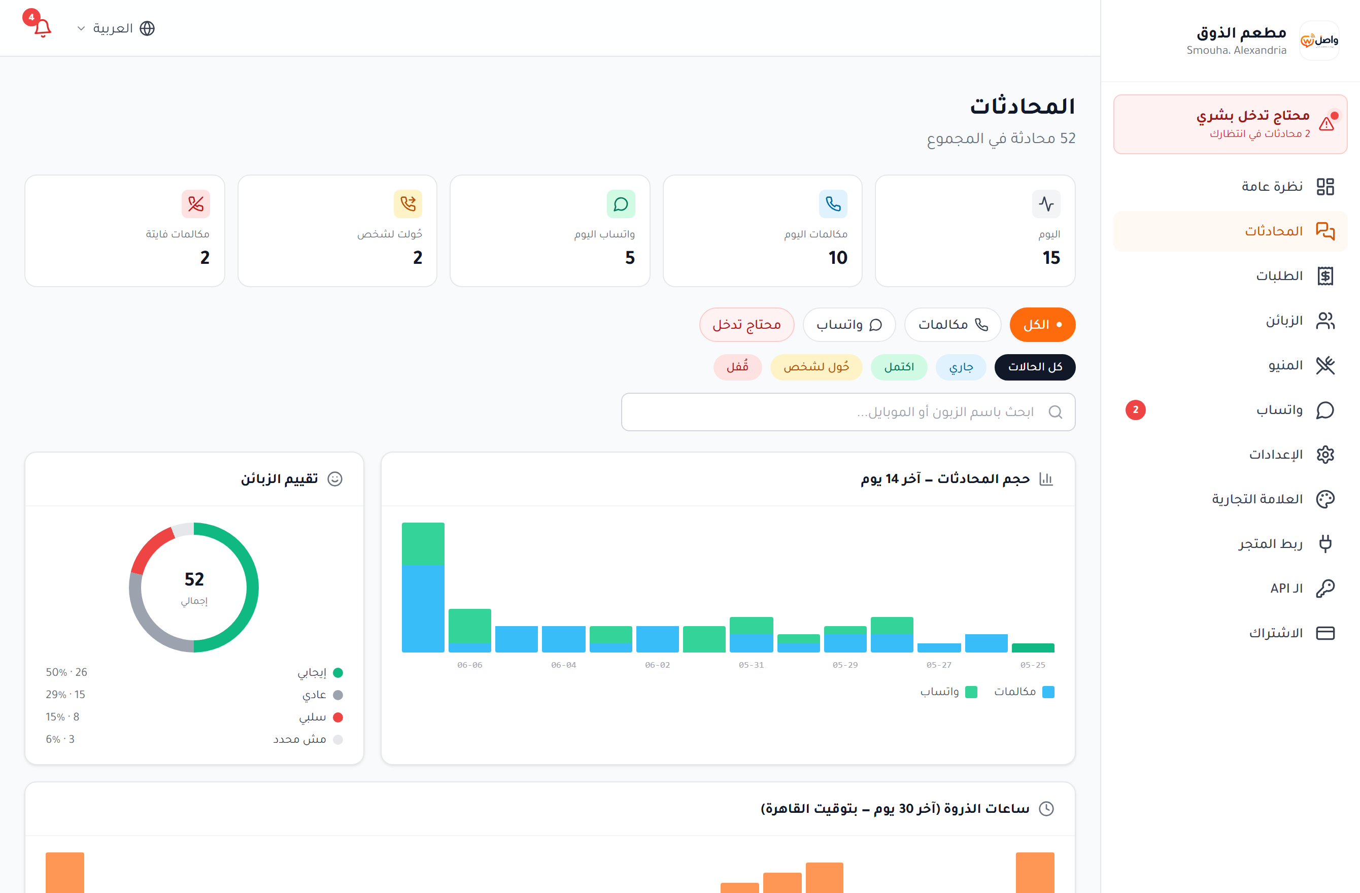 كل محادثات عملائك في مكان واحد